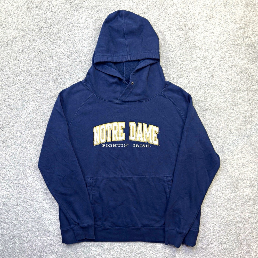 Vintage Notre Dame Fighting Irish Hoodie Mens XL Jansport Blue Embroidered NCAA